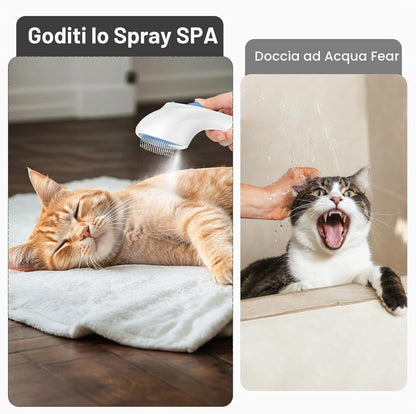 Spazzola a Vapore per Gatti E Cani Con Pulsante Di Rilascio, [Design Ultra-Silenzioso/Manico Ergonomico] Spazzola a Vapore Ricaricabile per Animali Domestici,Spazzola per Gatti, Cani Conigli