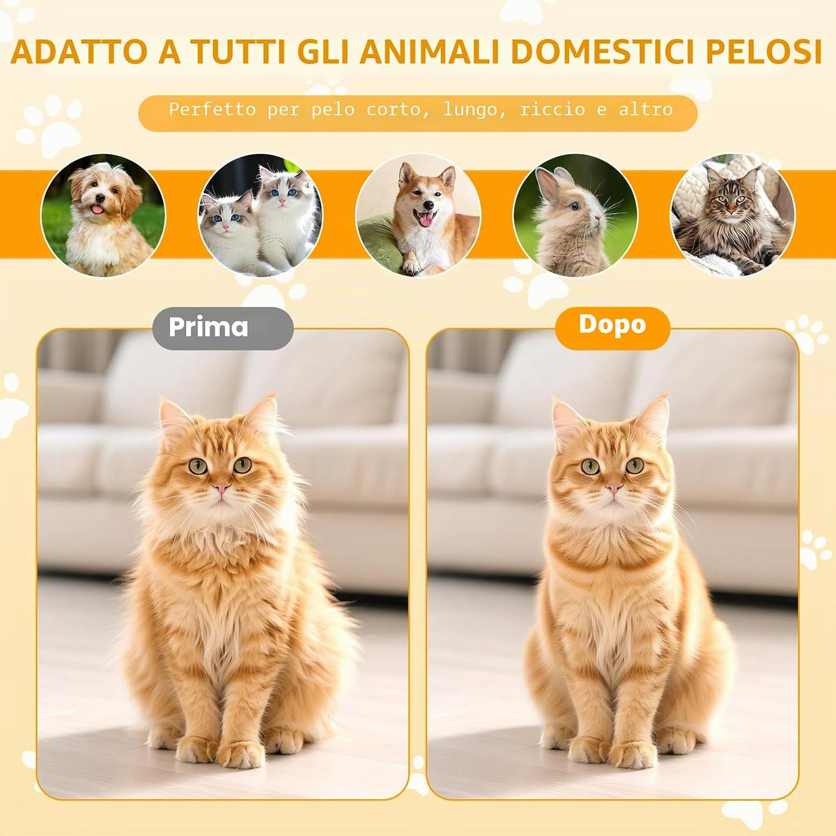 Spazzola a Vapore per Gatti E Cani 4 in 1, Multifunzionale Spazzola per Cura Degli Animali, Vaporosa per Gatto Cani Capelli Lunghi/Corti, Utilizzato per Massaggi E Cure, Bianco