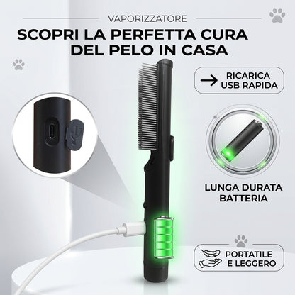 Revyra™ SteamBrush 2.0 – Spazzola a Vapore per Cani e Gatti