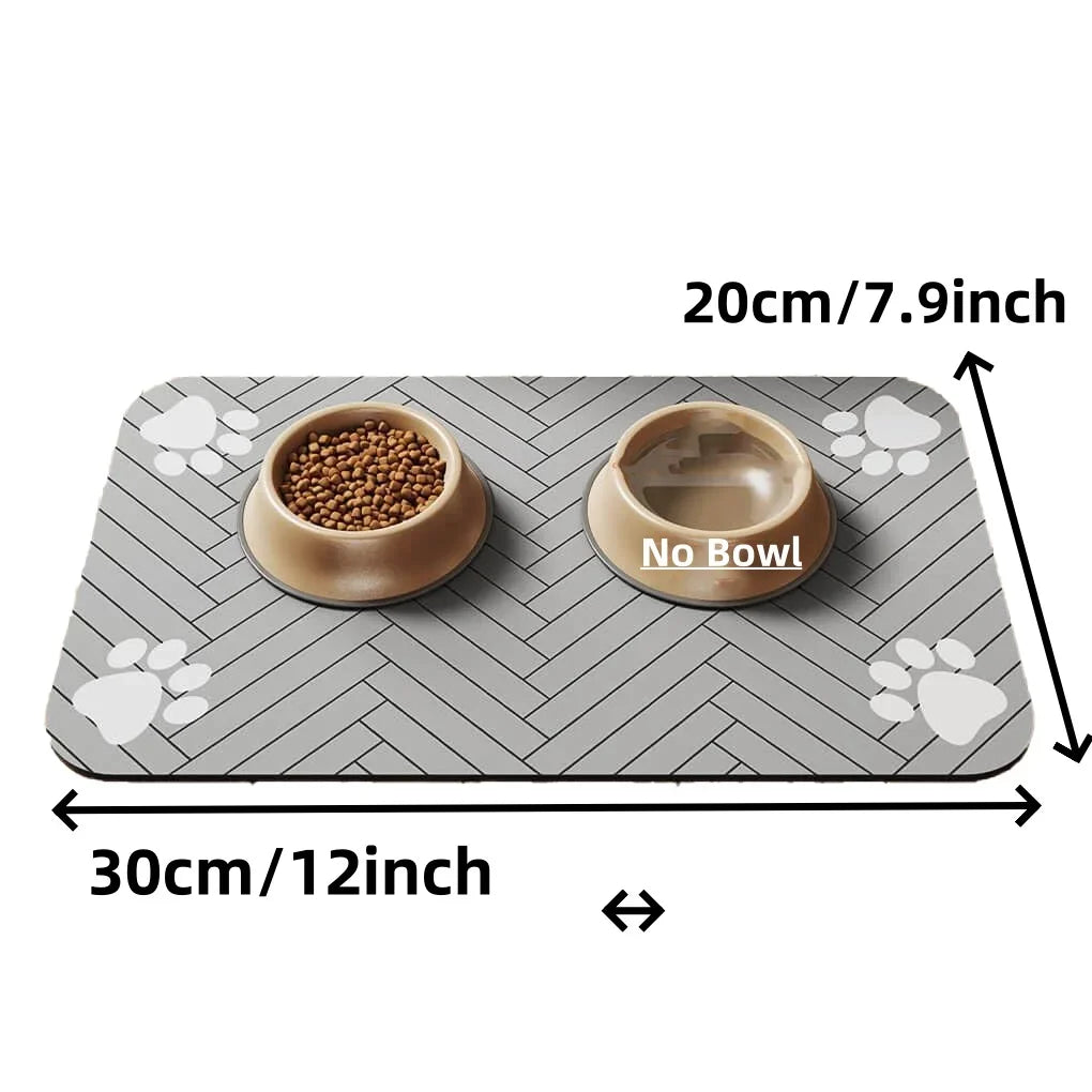 Pet Feeding Mat-Absorbent Pet Placemat for Food and Water Bowl with Waterproof Rubber Backing Quick Dry Water Mat for Dog Cat