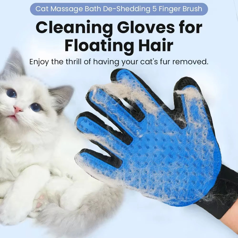 Cat Grooming Glove Pet Cat Comb Bathing Brush for Cats Hair Removal Massage Brush Soft Bristles Pet Grooming Cleaning Supplies