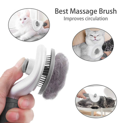 Dog Brush Cat Comb Pet Self Cleaning Hair Remover Brush for Dogs Cats Puppy Kitten Grooming Tools Dog Dematting Comb